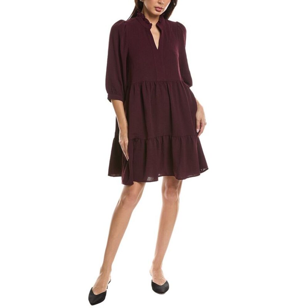 Maison Maar Womens  3/4-Sleeve Mini Dress, Purple